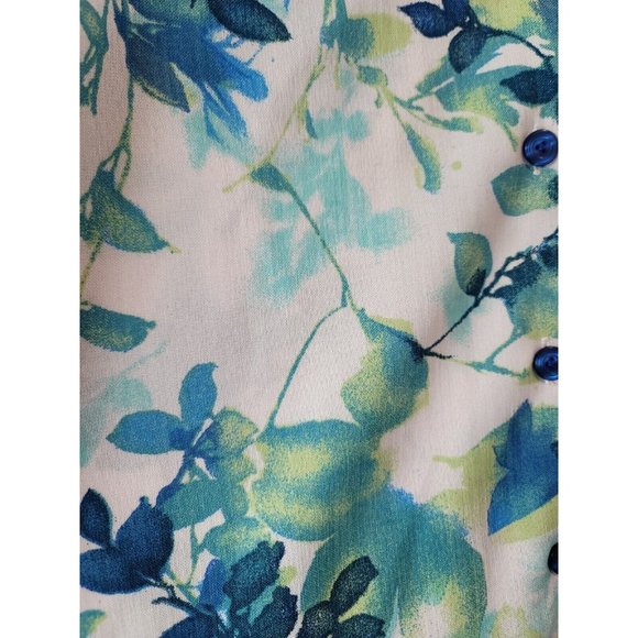 Drapers & Damons Women's 2 XL Button Front Shirt 3/4 Sleeve Abstract Foliage - Picture 2 of 12